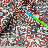 Freak show circus Textured Faux leather vinyl fabric. 39x66cm roll