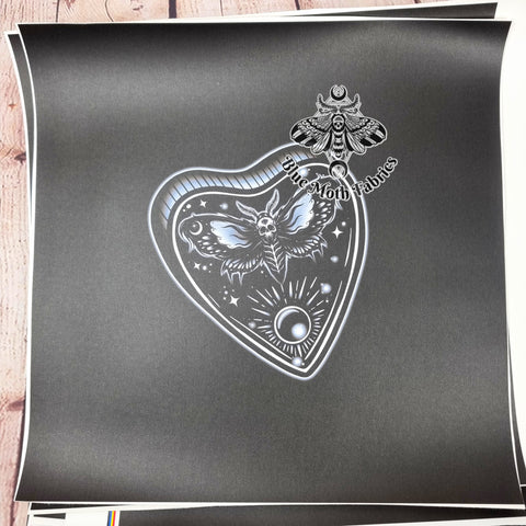 Ouija Faux leather / vinyl fabric. 33x33cm PANEL