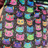 1.05m BOLT END. Rainbow cats squish fabric
