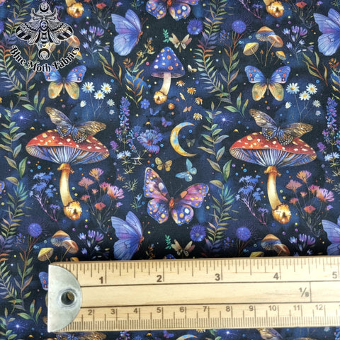 Magic Mushrooms Forest 100% cotton poplin fabric