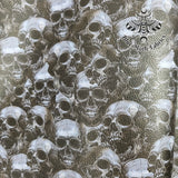 Real Skull Textured Faux leather vinyl fabric. 39x66cm roll