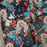 Alice In wonderland 59X44cm PRECUT. Faux leather vinyl fabric.