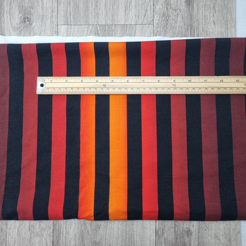 104cm BOLT END. Red ombre stripes 280gsm heavyweight jersey fabrics