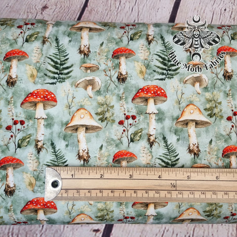 Mushrooms Nature jersey fabric