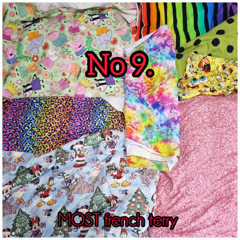 Bundle 9. Cotton Jersey and French terry OFFCUTS.  Watch video to see sizes