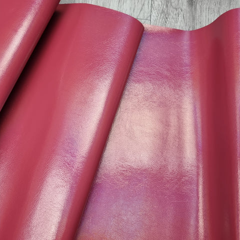 33-38x140cm BOLT END. Wine Oil Slick Effect Metallic PVC Faux vinyl fabric.