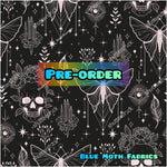 PRE-ORDER. Occult lines black faux leather / vinyl fabric. 39x130cm