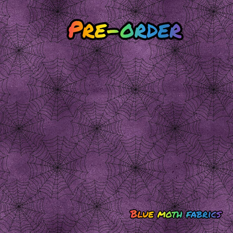 PRE-ORDER. Purple Spiderweb fabric. By METER