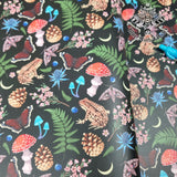 Nature's forage mushroom frog 59X44cm PRECUT. Faux leather vinyl fabric