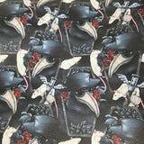 59X45cm PRE-CUT. Plague Doctor textured Faux leather / vinyl fabric.