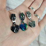 Geo Heart zip pull #5