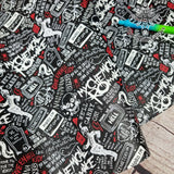 My Chemical Romance Textured Faux leather vinyl fabric. 39x66cm roll
