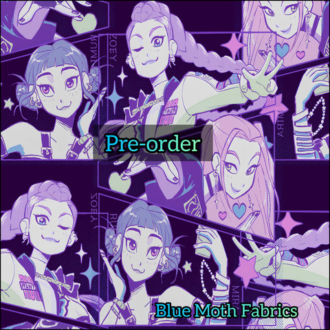PRE-ORDER. K Pop Girls Purple fabric. By METER