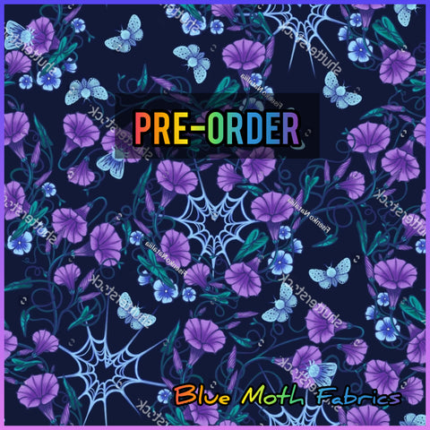 PRE-ORDER. Spiderweb Heart Flowers fabric. By METER