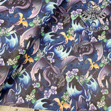 Dragons Textured Faux leather vinyl fabric. 39x66cm roll