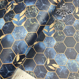 Geo Water Faux leather / vinyl fabric. 39x66cm roll