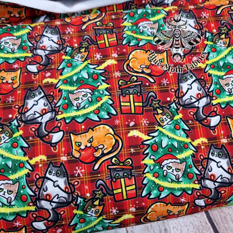 Cats Christmas 240gsm jersey fabric
