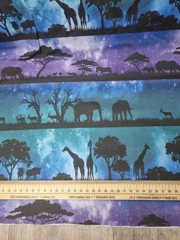 FLAW Not vibrant colours. Galaxy safari print 100% woven cotton fabric