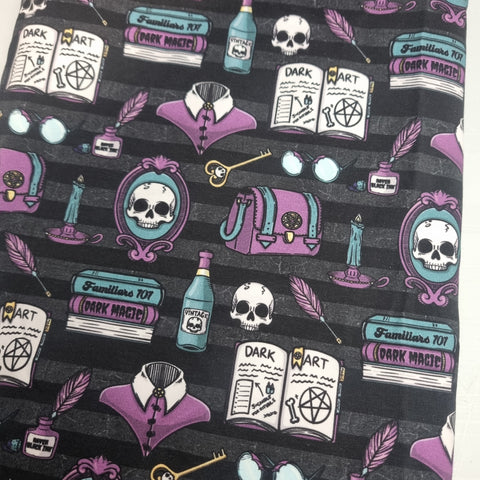 77cm BOLT END. Dark Academia 220gsm jersey fabric