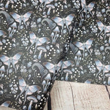 Mystic Moth Silver Textured Faux leather vinyl fabric. 39x66cm roll