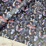 Magic Forest Mushrooms Faux leather / vinyl fabric. 39x66cm roll