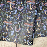 Magic Mushrooms Faux leather / vinyl fabric. 39x66cm roll
