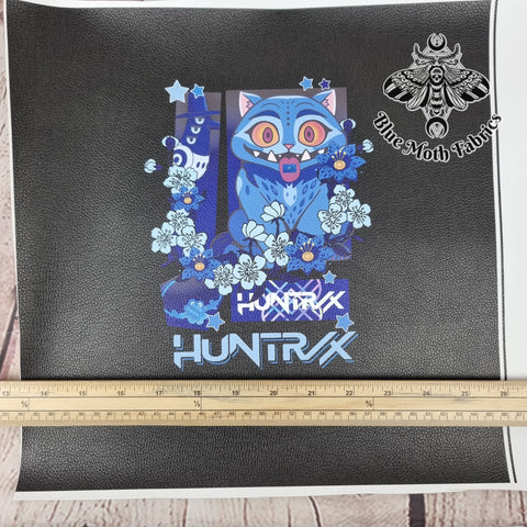 Derpy tiger no2. K pop demon hunters textured Faux leather / vinyl fabric. 33x33cm PANEL