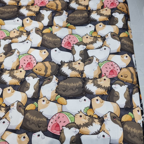 55cm BOLT END. Guinea Pigs 100% cotton poplin fabric