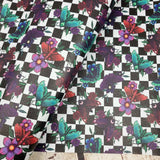 Checkerboard Moth Textured Faux leather vinyl fabric. 39x66cm roll