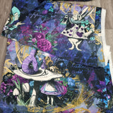 1.5m BOLT END. Extra large Alice in wonderland marocain shiffon fabric