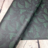 Subtle Fern Textured Faux leather vinyl fabric. 39x66cm roll