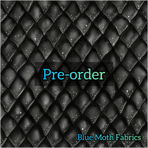 PRE-ORDER. Black Dragon Scales fabric. By METER