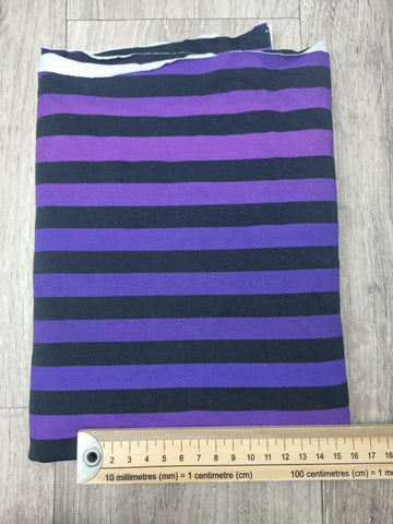 53cm BOLT END.purple ombre stripes 220gsm jersey fabric