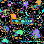 PRE-ORDER. Rainbow Pumpkin splatter fabric. By METER