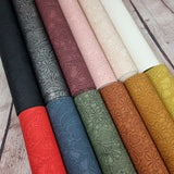 Lace Effect Floral Faux leather / vinyl fabric. 39x67cm roll