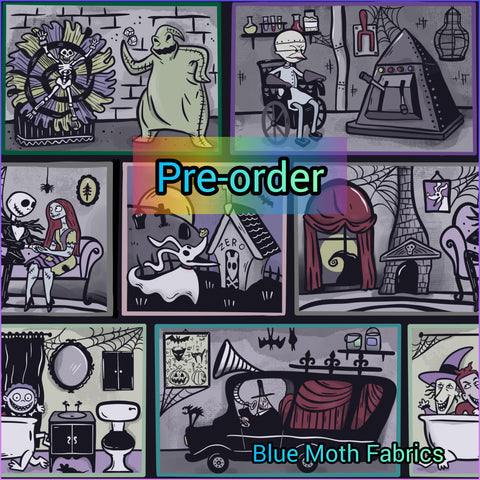 PRE-ORDER. Haunted House NBC Faux leather / vinyl fabric. 39x130cm