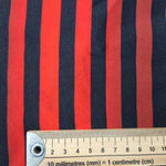 52cm BOLT END. Red ombre stripes 220gsm jersey fabrics. Some FLAWS of black marks