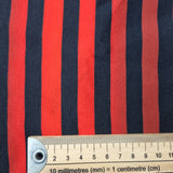 52cm BOLT END. Red ombre stripes 220gsm jersey fabrics. Some FLAWS of black marks