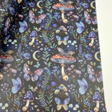 Magic Mushrooms Faux leather / vinyl fabric. 39x66cm roll