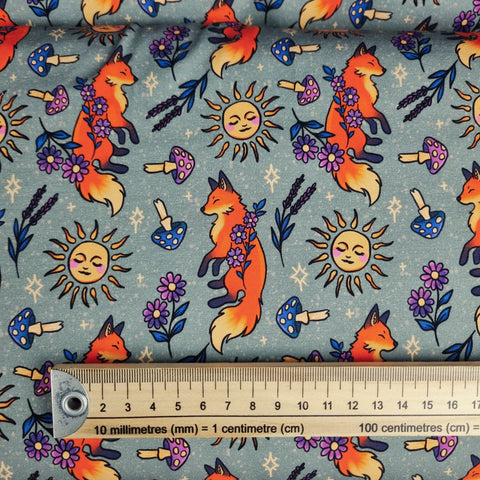 Cottagecore Fox 240gsm jersey fabric