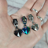 Geo Heart zip pull #5