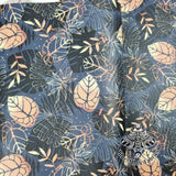 Gold leaf floral Faux leather / vinyl fabric. 39x66cm roll
