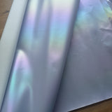 40x65cm BOLT END. Lilac Pastel Metallic Holo Faux leather / vinyl fabric.