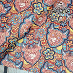 Highland Groovy Cow faux leather / vinyl fabric. 39x66cm roll