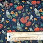 Autumn Ghost Pumpkin Garden 100% cotton poplin fabric