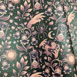 59X45cm PRE-CUT. Cosmic Flora Textured Faux leather / vinyl fabric.