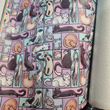 Cat Tetris Faux leather / vinyl fabric. 39x66cm roll