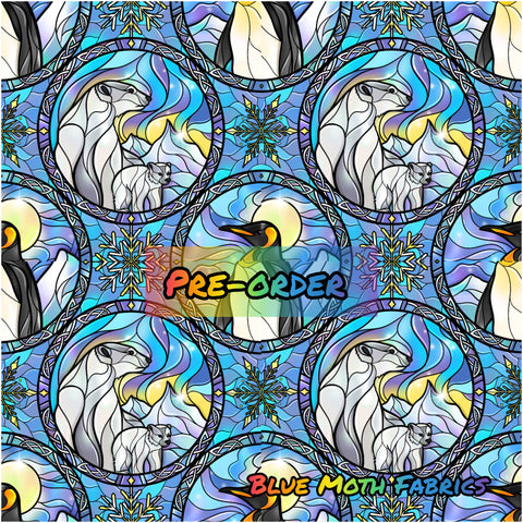 PRE-ORDER. Winter Stained Glass fabric. By METER