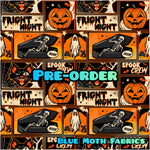 PRE-ORDER. Fright Night Halloween faux leather / vinyl fabric. 39x130cm