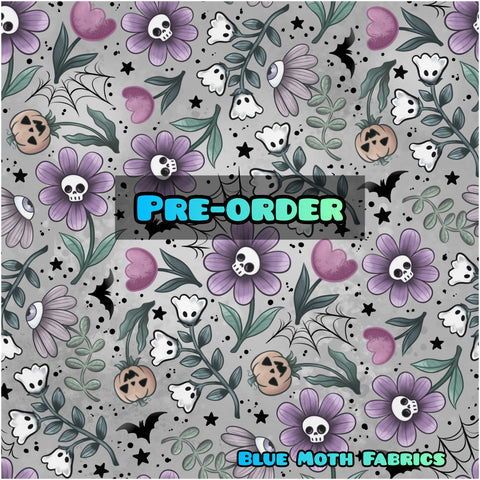 PRE-ORDER. Spooky Halloween Flowers fabric. By METER